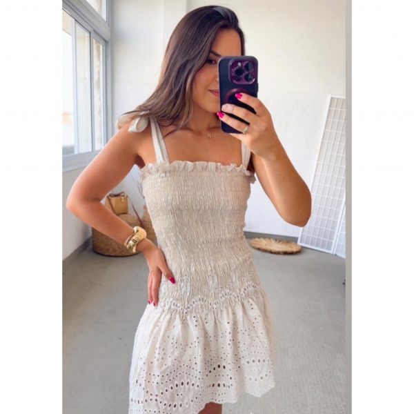 Vestido Curto em Laise com Lástex no Busto - PROMOÇÃO