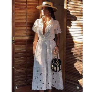 Vestido Guipuir Com Cinto