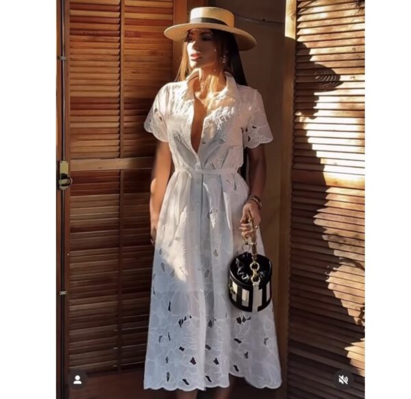 Vestido Guipuir Com Cinto