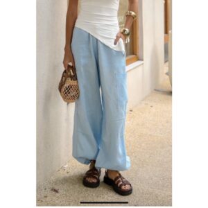 Calça Linho com bolsos