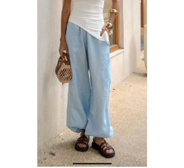 Calça Linho com bolsos