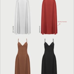 Vestido Alça Cintura Baixa Com Fendas Frontais