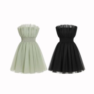 Vestido Curto Sem Alças Tule