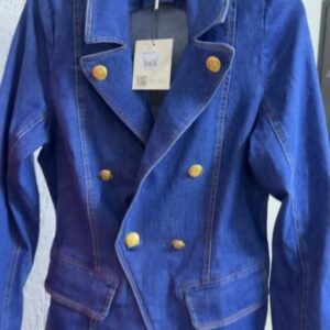 Jaqueta Jeans Com Botões Em Dourado