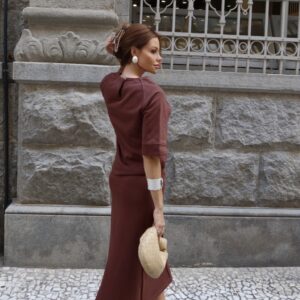 Saia Midi De Moletom Com Detalhe De Amarração Na Cintura