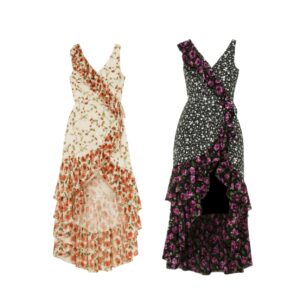 Vestido Floral Print Mullet