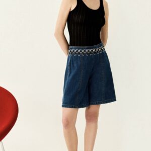 Bermuda Jeans Com Argolas