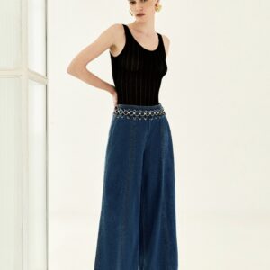 Calça Pantalona Com Argolas