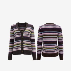 Cardigan De Tricot Listrado