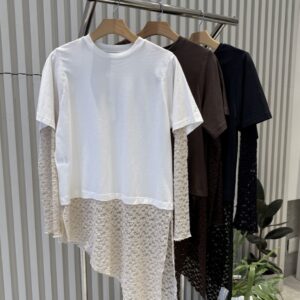 Camiseta Manga Longa De Renda Com Detalhes