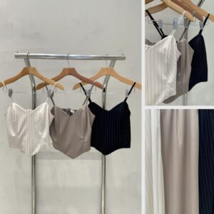 Blusa Alcinha Risca De Giz Com Zíper Nas Costas