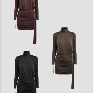 Vestido Curto Com Saia Drapeada