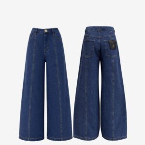Calça Jeans Baggy Com Recorte