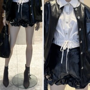 Short Babados PU Vinil