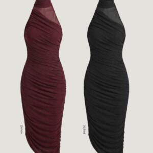 Vestido Midi Tule Franzido