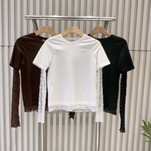 Camiseta Manga Longa De Renda Com Detalhes