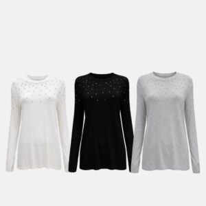 Blusa Com Aplicação De Brilhos