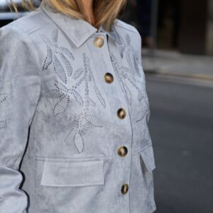 Jaqueta Bordada De Suede