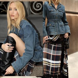 Jaqueta Jeans Com Bolsos E Cinto