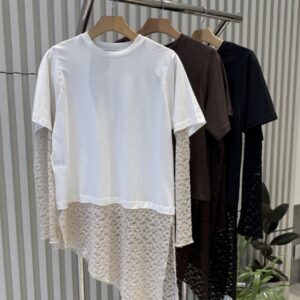 Camiseta Manga Longa De Renda Com Detalhes