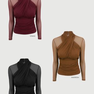 Blusa Com Transpasse Tule