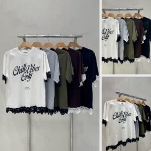 Camiseta Algodão Com Renda