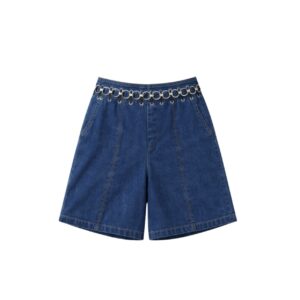 Bermuda Jeans Com Argolas