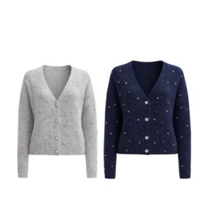 Cardigan Com Aplicação De Brilho