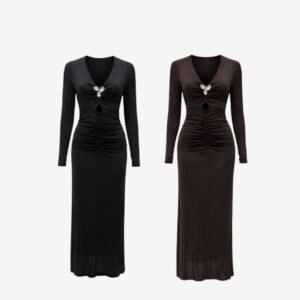 Vestido Drapeado Com Strass