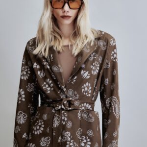 Blazer Suede Estampado Paisley