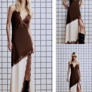 Vestido Acetinado Duo Color