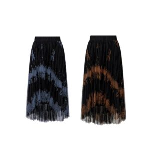 Saia De Tule Tie-Dye Plissado