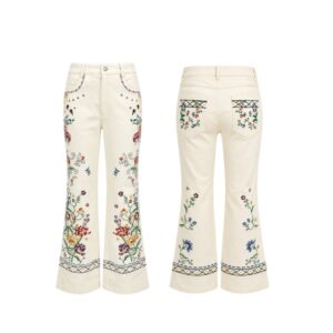 Calça Flare Bordada