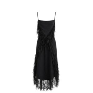 Vestido Franjas Crepe