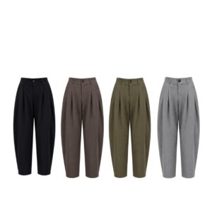 Calça Carrot Com Pregas
