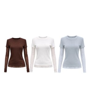 Blusa Detalhe Manga Com Renda