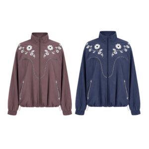 Jaqueta Nylon Bordado Flores