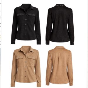 Camisa Suede com Tachas