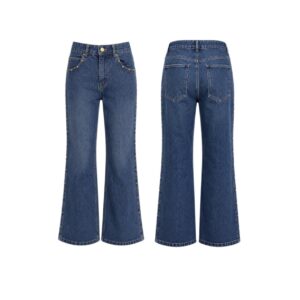 Calça Jeans Reta com Tachas