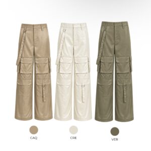 Calça Cargo Widi Leg Acetinada
