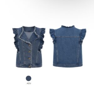 Blusa Jeans Babados